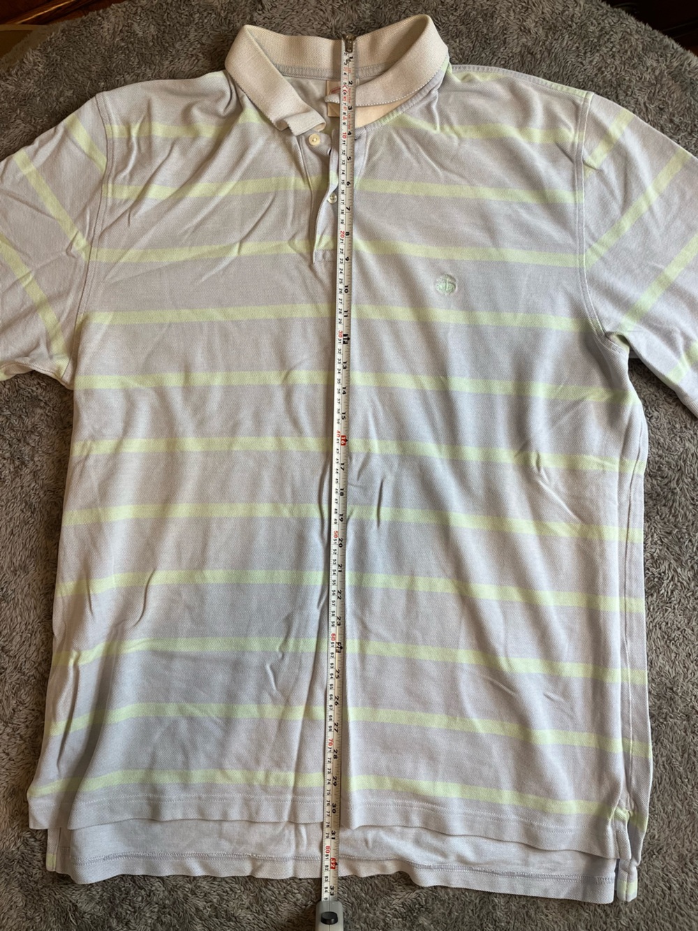 Brooks Brothers Pique 346 Polo Shirt Men’s Size XXL Blue & Lime Striped - Picture 6 of 6
